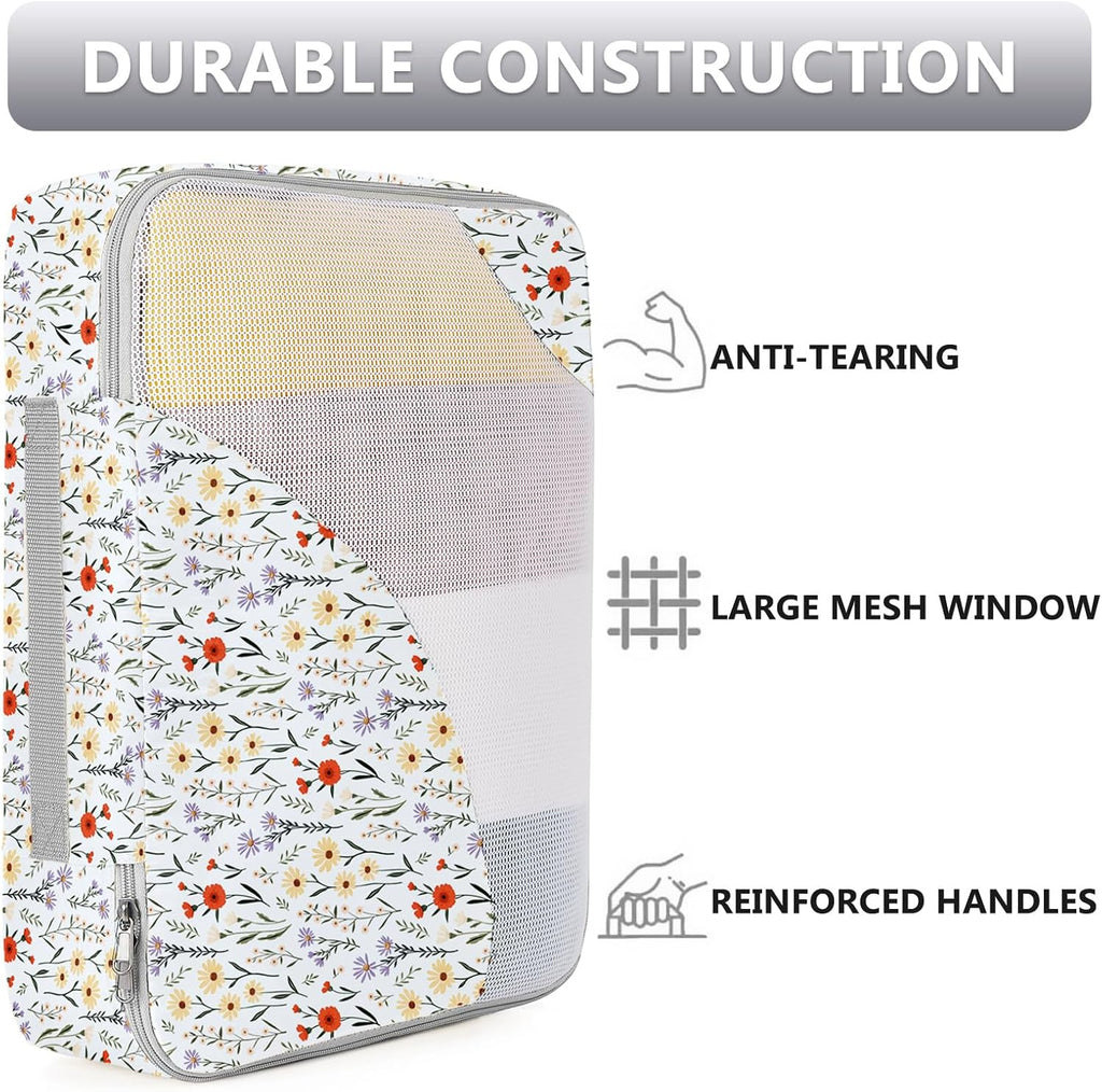 10 Set/8 Set Packing Cubes for Travel, Gifts for Women Mom,Anti-Tearing Suitcase Organizer for Luggage with Shoe & Hanging Toiletry Bag,OlarHike Vacation Essentials & Accessories for Cruise Ship,Cream