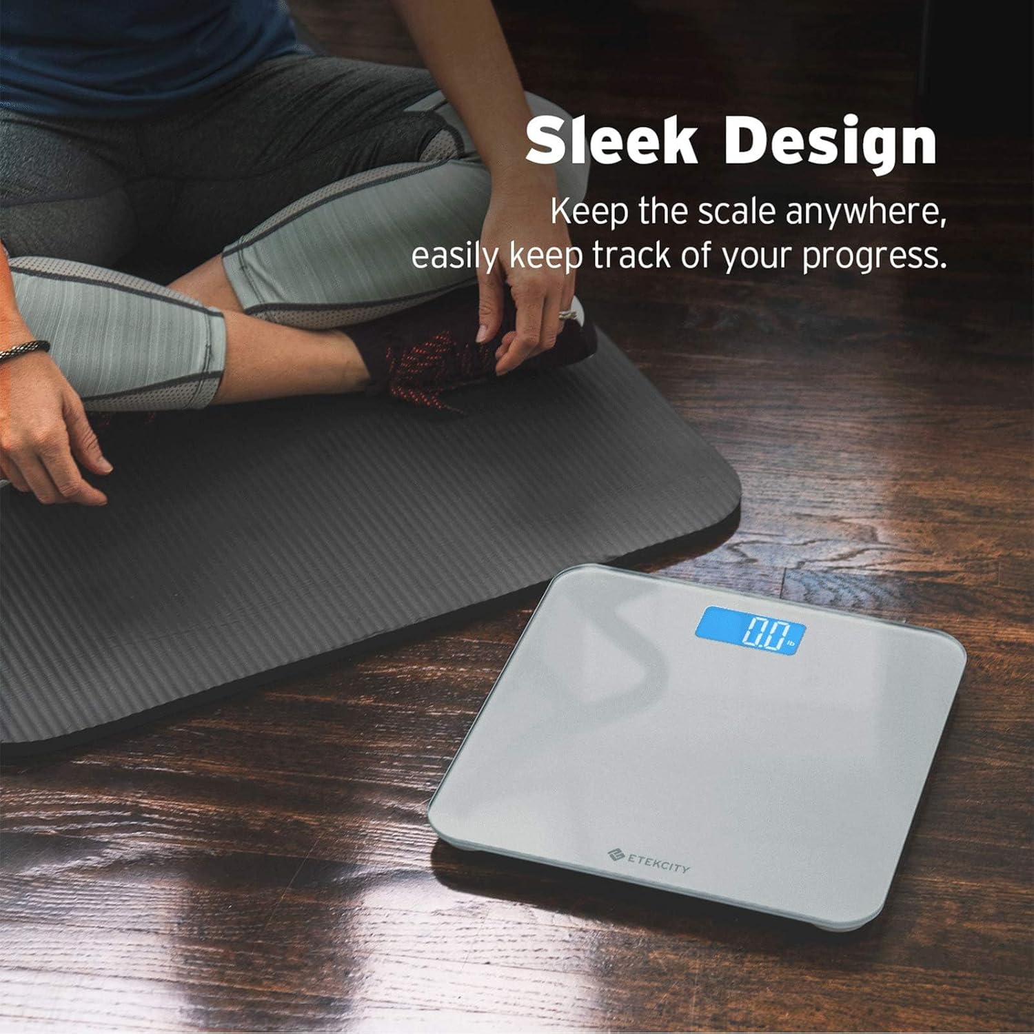 Etekcity Digital Body Weight Bathroom Scale, Large Blue LCD Backlight Display, High Precision Measurements,6mm Tempered Glass, 400 Pounds