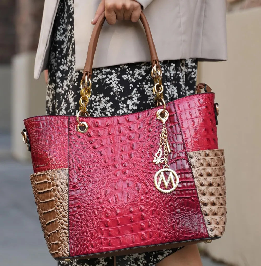 MKF Collection Tote Bag for Women, Handbag Set with Wallet-Top-Handle- Vegan Leather Purse