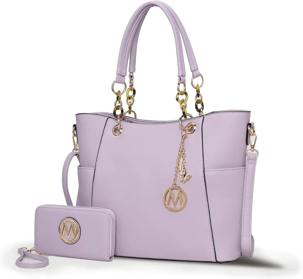 MKF Collection Tote Bag for Women, Handbag Set with Wallet-Top-Handle- Vegan Leather Purse