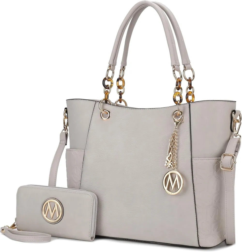 MKF Collection Tote Bag for Women, Handbag Set with Wallet-Top-Handle- Vegan Leather Purse