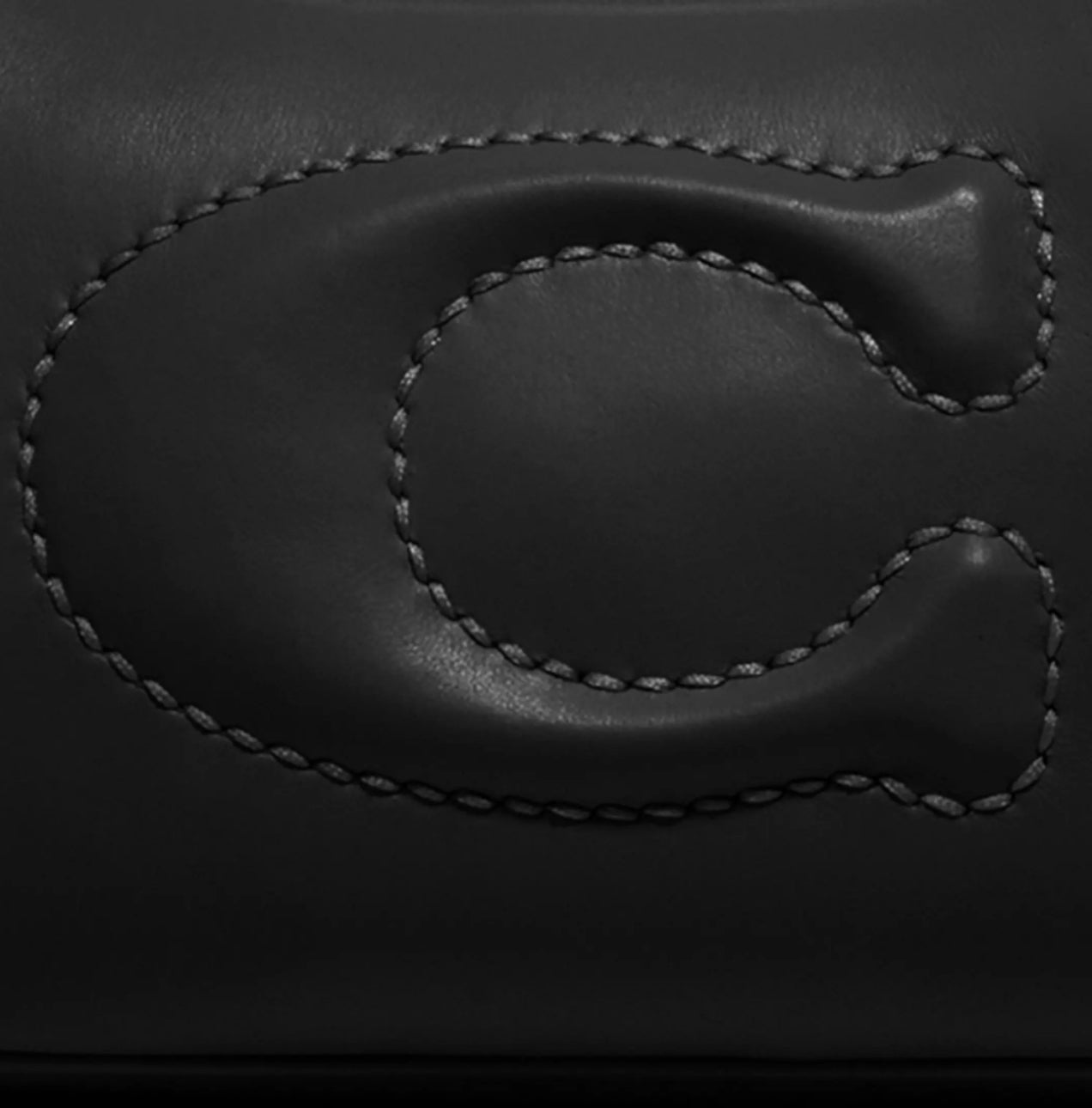 Coach Black Teri Shoulder Bag With Signature Quilting In Smooth Leather