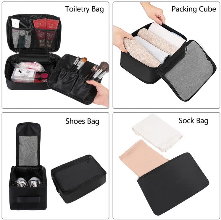 BAGAIL 8 Set Packing Cubes Luggage Organizer Bags for Travel Accessories-Cream