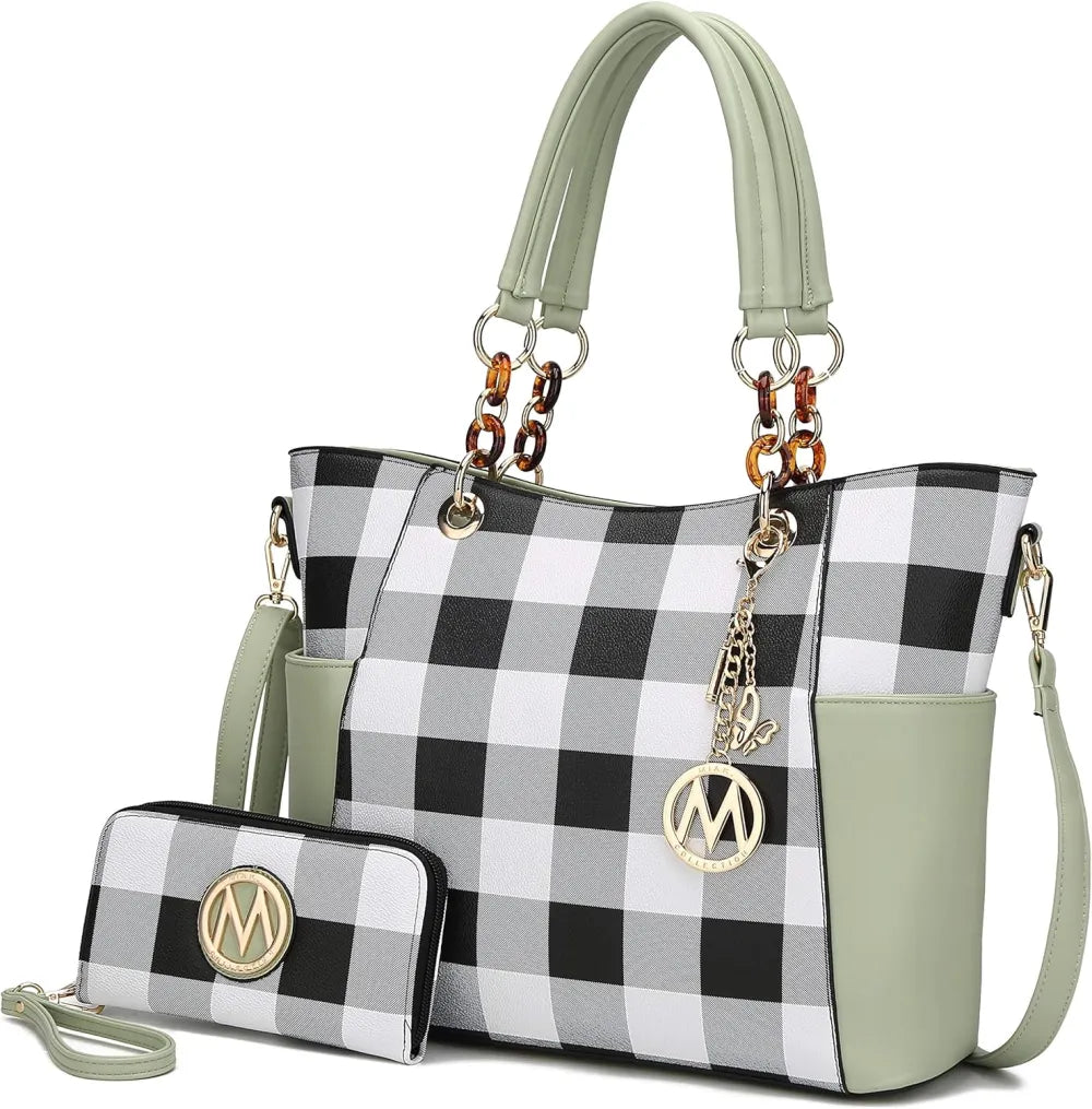 MKF Collection Tote Bag for Women, Handbag Set with Wallet-Top-Handle- Vegan Leather Purse