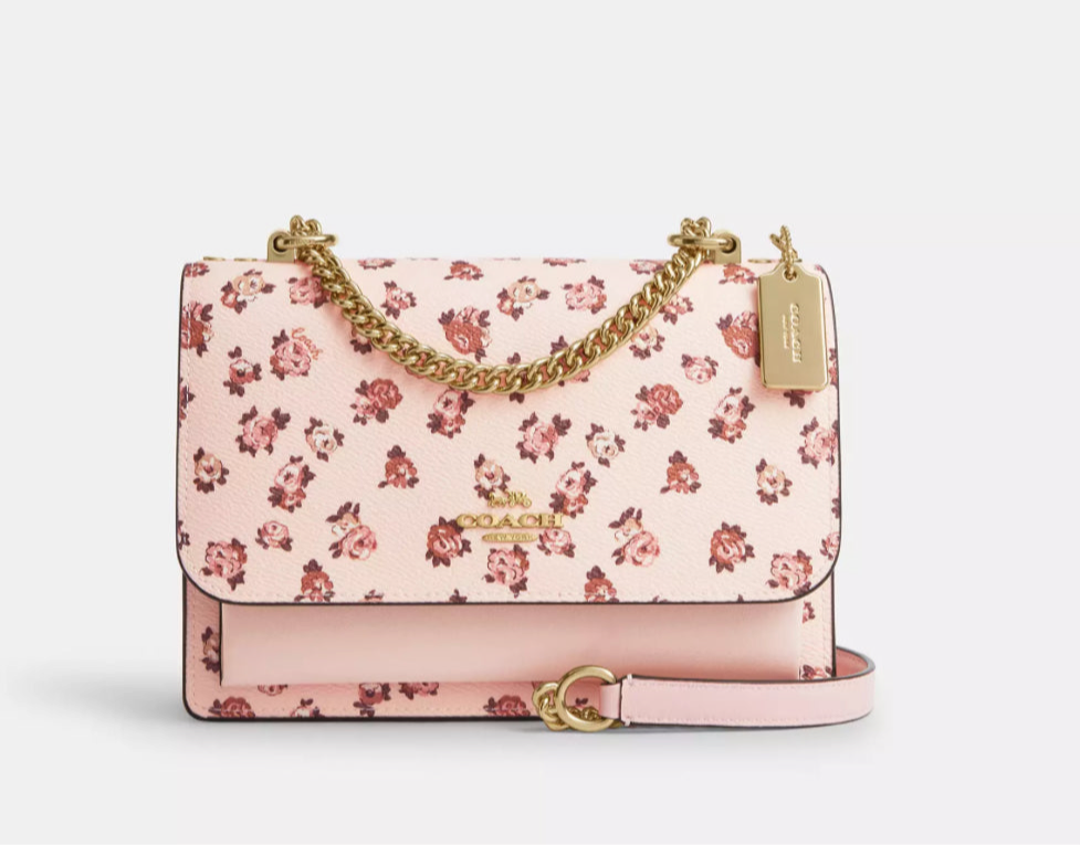 Coach Klare Crossbody Bag With Rose Print In Blush