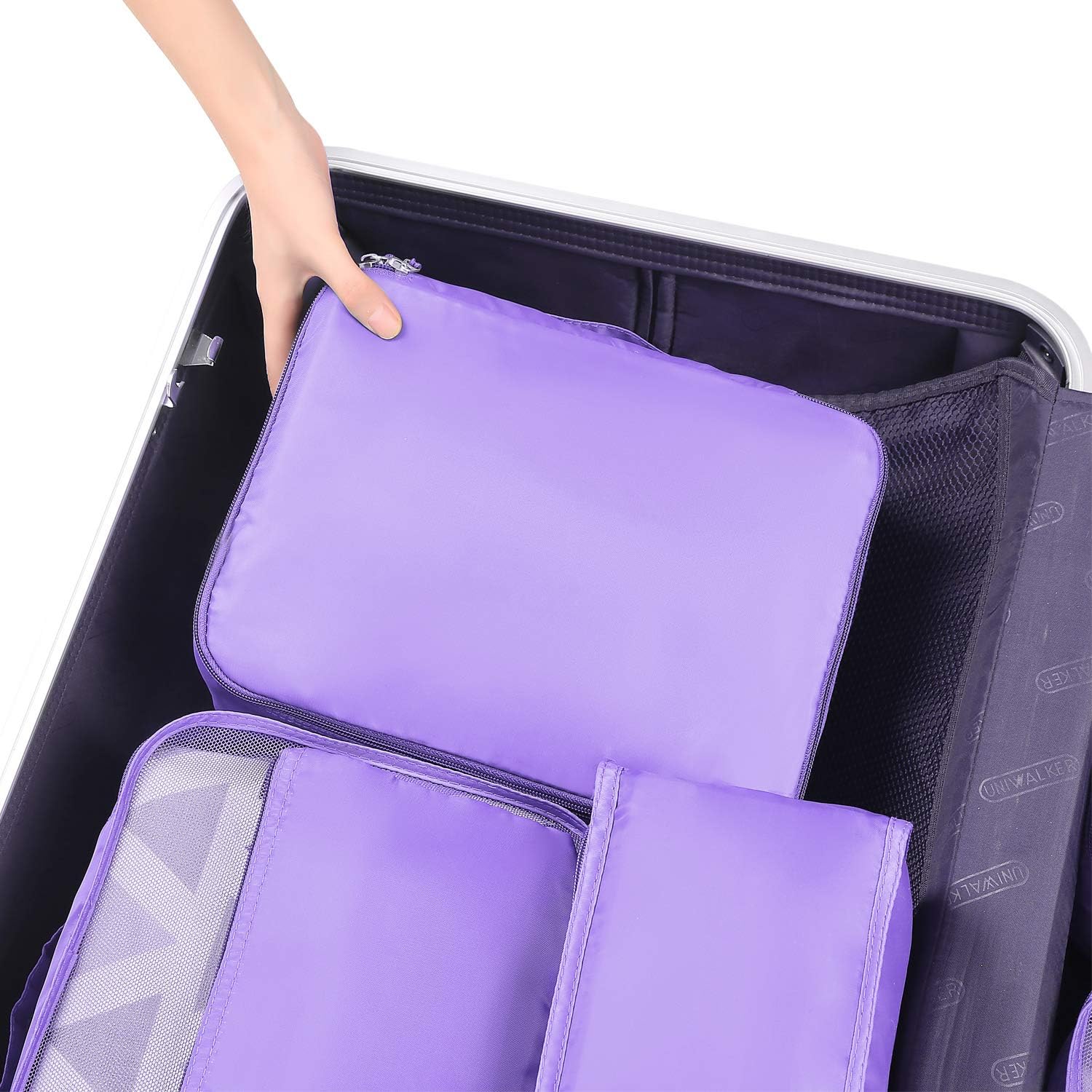 BAGAIL 8 Set Packing Cubes Luggage Organizer Bags for Travel Accessories-Cream