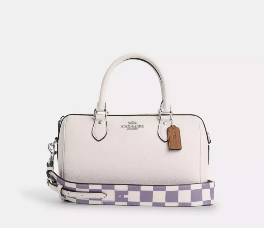 Coach Leather Medium Rowan Satchel/Crossbody Bag In Chalk/Multi