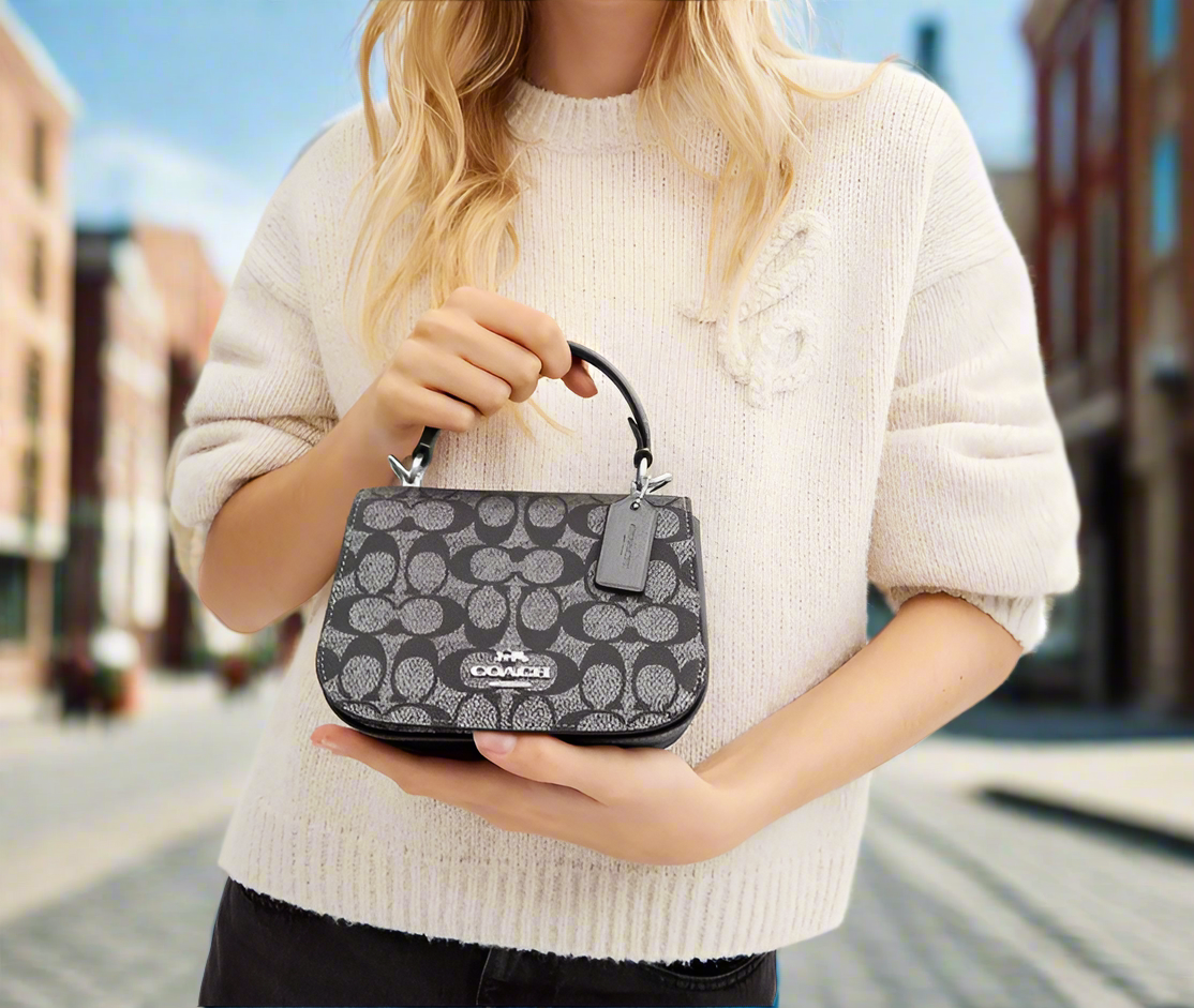 Coach Lysa Top Handle Bag In Signature Canvas