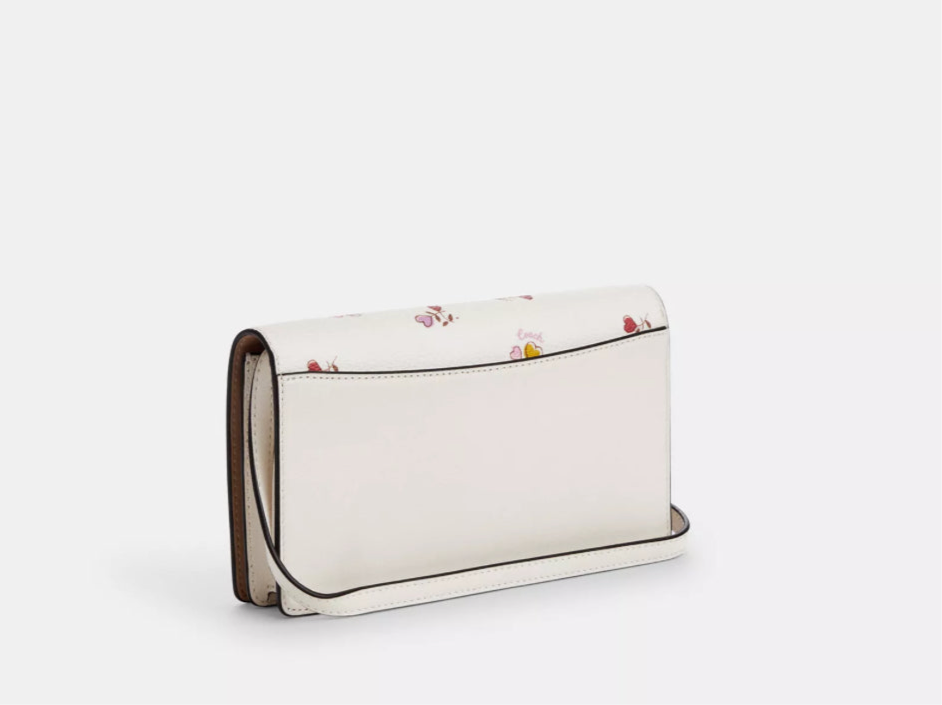 Coach Anna Foldover Clutch Crossbody Bag With Floral Print