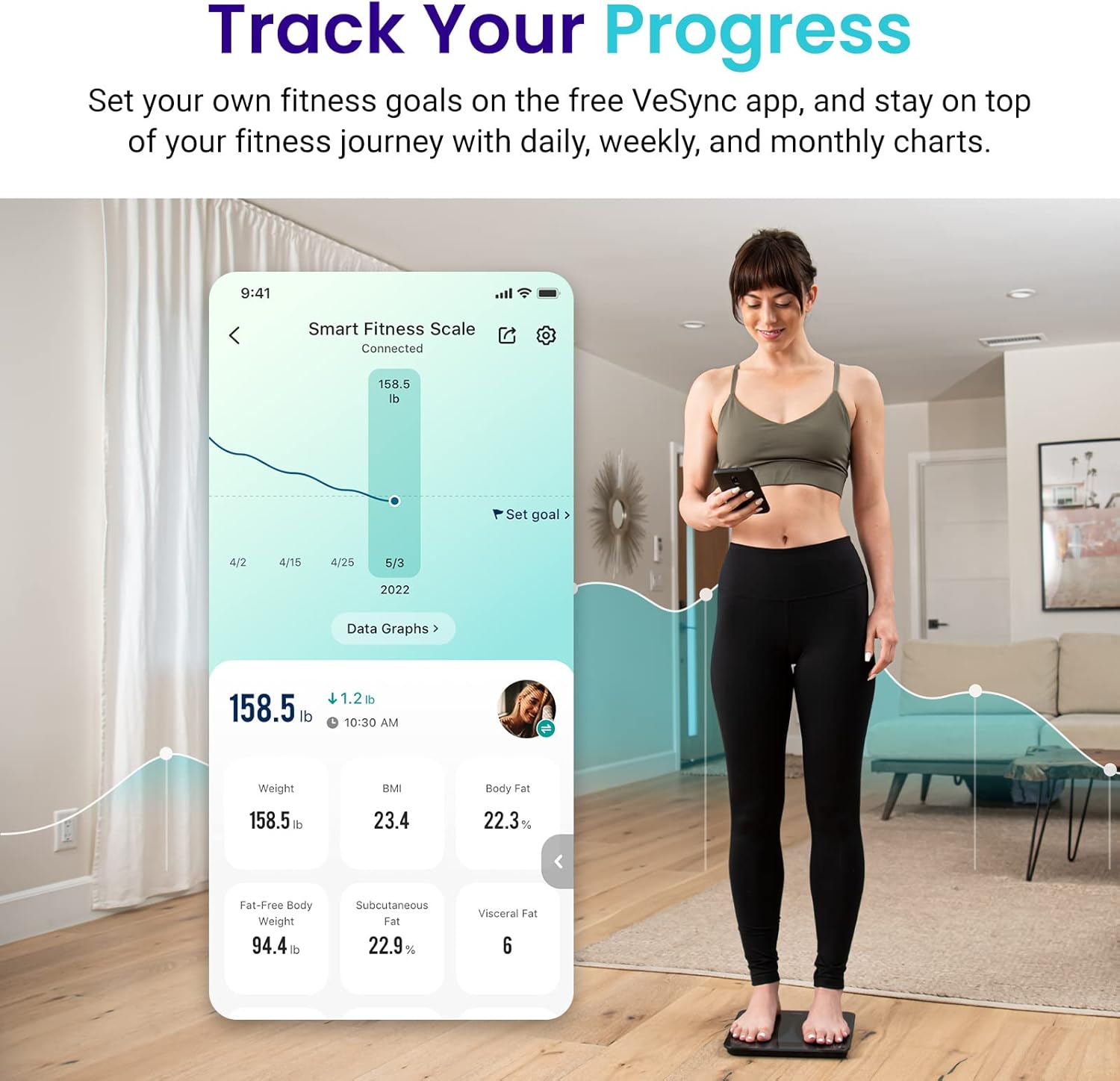 Etekcity Smart Scale for Body Weight FSA HSA Store Eligible, Bathroom Digital Weighing Scale with BMI, Body Fat, Muscle Mass, Accurate Bluetooth Home User Health Equipment Sync Apps