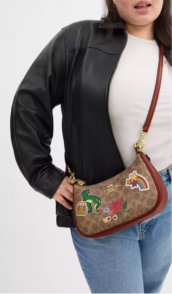 Coach Teri Shoulder Bag In Signature Canvas with Sticker Print