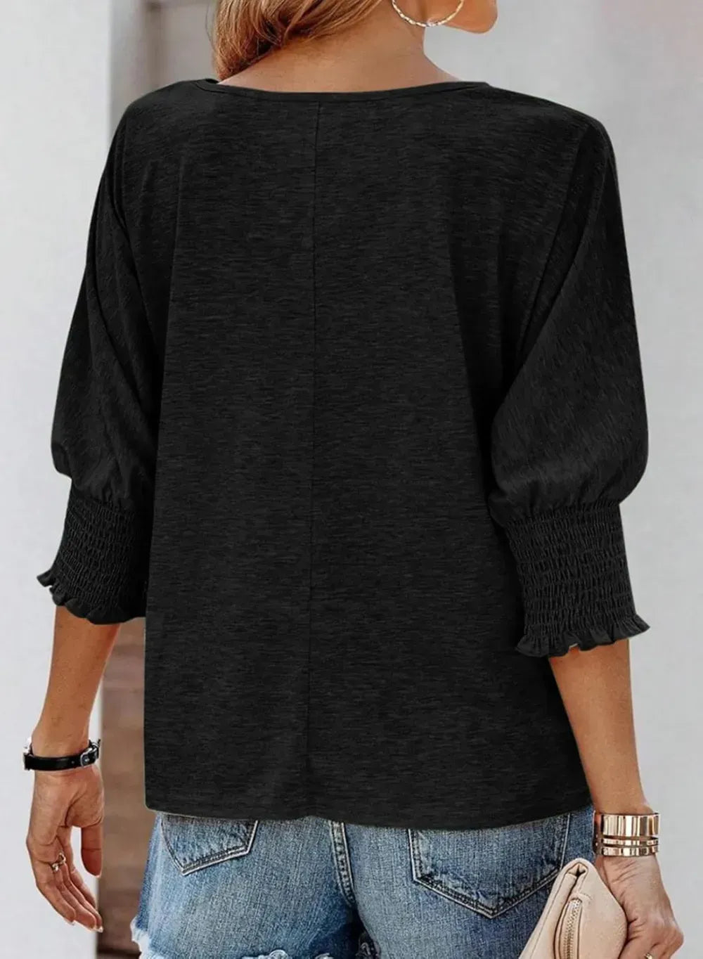 Dokotoo Women's 2024 Fashion Tops 3/4 Sleeve T-Shirts Cute Crewneck Basic Business Tees Blouses