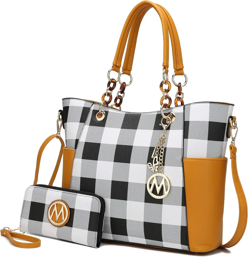 MKF Collection Tote Bag for Women, Handbag Set with Wallet-Top-Handle- Vegan Leather Purse