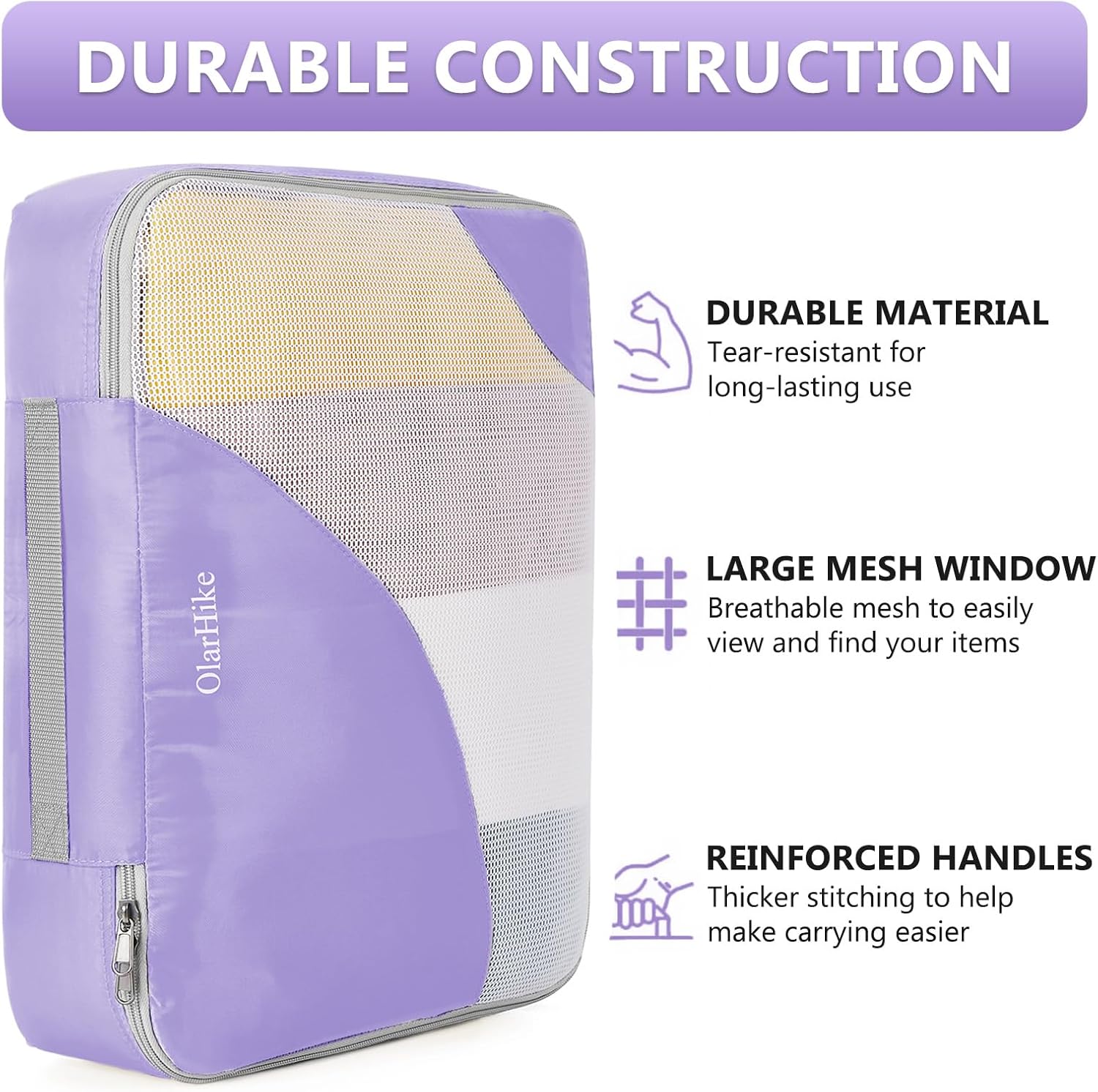 10 Set/8 Set Packing Cubes for Travel, Gifts for Women Mom,Anti-Tearing Suitcase Organizer for Luggage with Shoe & Hanging Toiletry Bag,OlarHike Vacation Essentials & Accessories for Cruise Ship,Cream