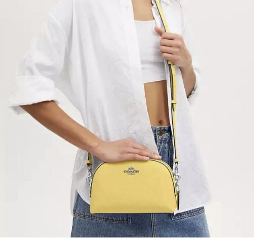 Coach Madi Crossbody In Leather-Medium Bag In Silver/Daisy