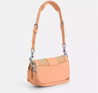 Coach Andrea Small Shoulder/ Crossbody Bag Signature Jacquard & Leather