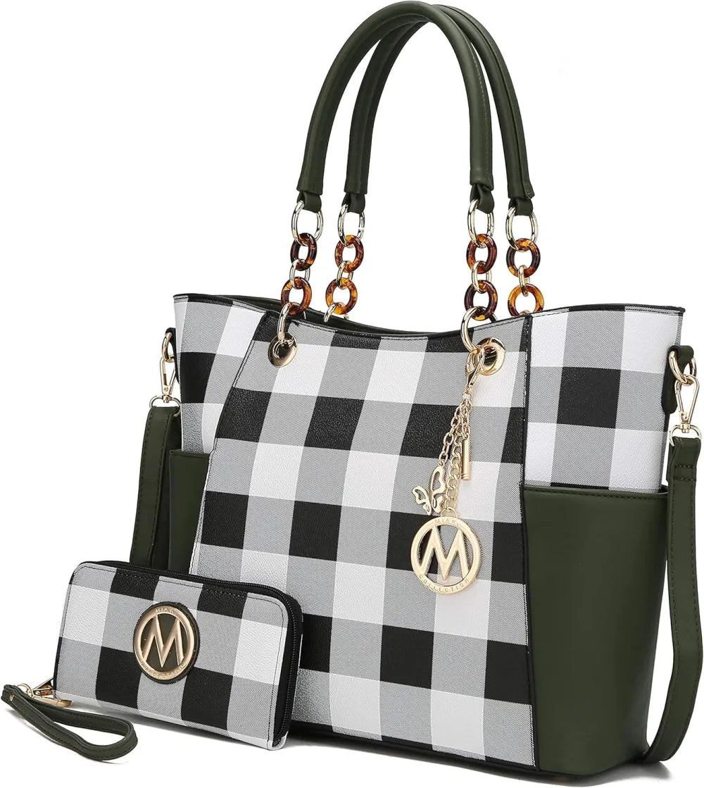 MKF Collection Tote Bag for Women, Handbag Set with Wallet-Top-Handle- Vegan Leather Purse