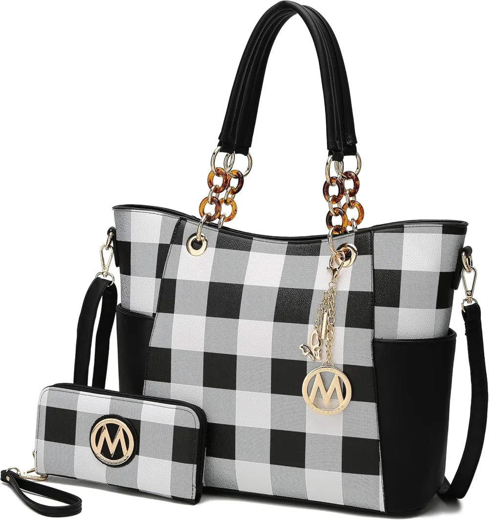 MKF Collection Tote Bag for Women, Handbag Set with Wallet-Top-Handle- Vegan Leather Purse