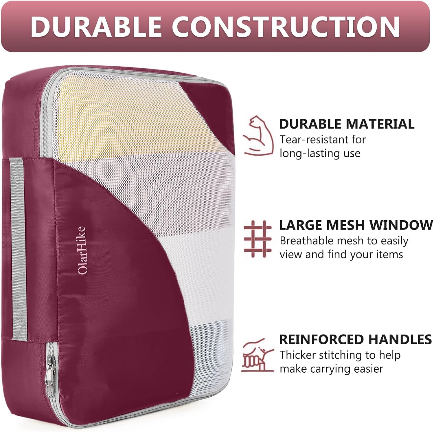 10 Set/8 Set Packing Cubes for Travel, Gifts for Women Mom,Anti-Tearing Suitcase Organizer for Luggage with Shoe & Hanging Toiletry Bag,OlarHike Vacation Essentials & Accessories for Cruise Ship,Cream