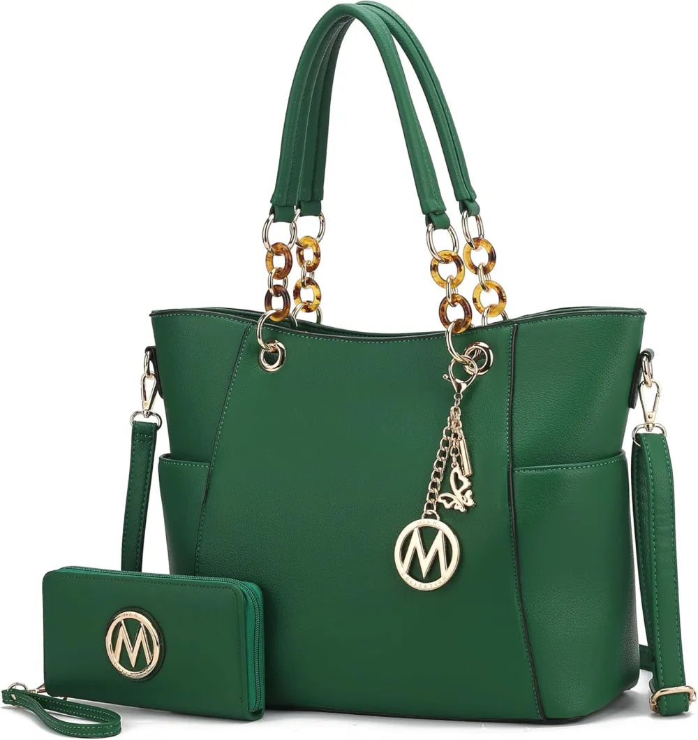 MKF Collection Tote Bag for Women, Handbag Set with Wallet-Top-Handle- Vegan Leather Purse