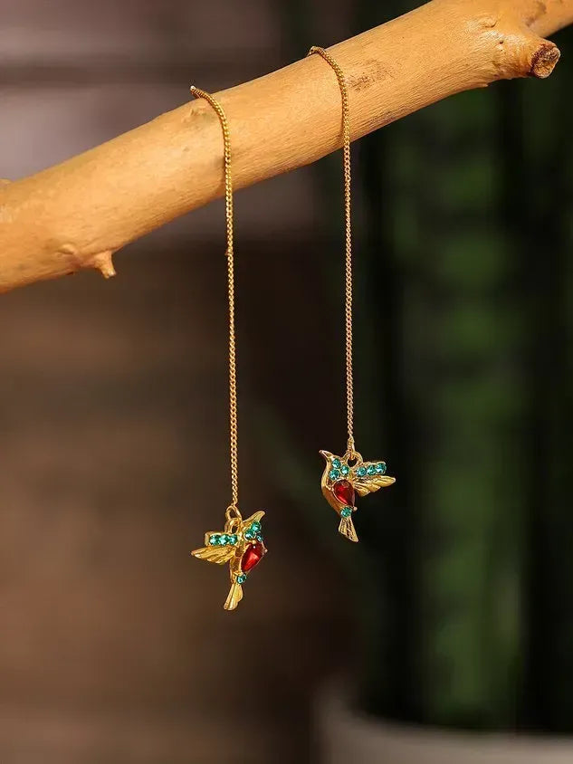 Bejeweled Bird Earrings(��Clearance Sale)