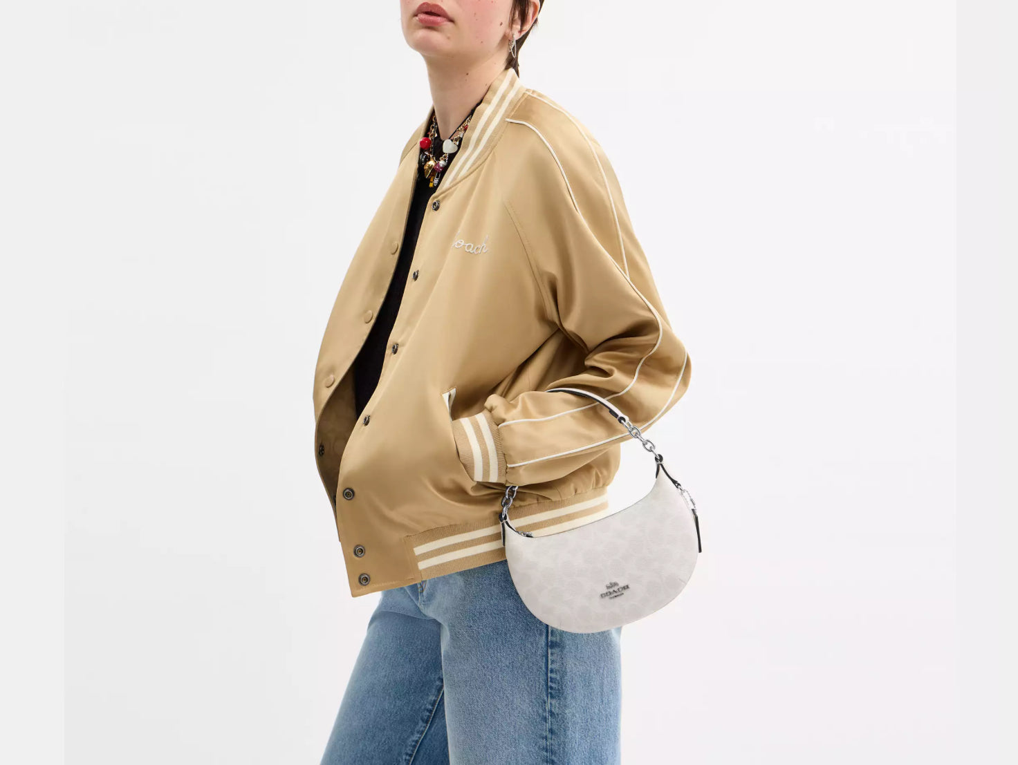 Coach Signature Canvas & Leather Mini Payton Silver/Chalk