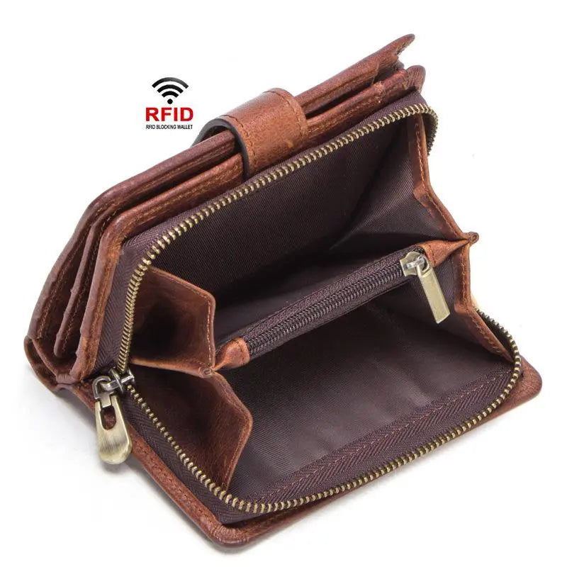 Anti-Theft RFID Protected Multi-Slot Classic Leather Wallet