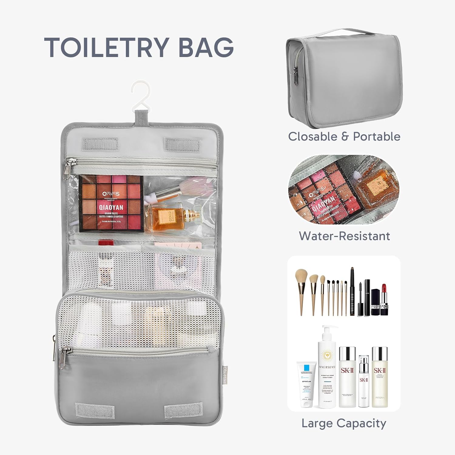 10 Set/8 Set Packing Cubes for Travel, Gifts for Women Mom,Anti-Tearing Suitcase Organizer for Luggage with Shoe & Hanging Toiletry Bag,OlarHike Vacation Essentials & Accessories for Cruise Ship,Cream