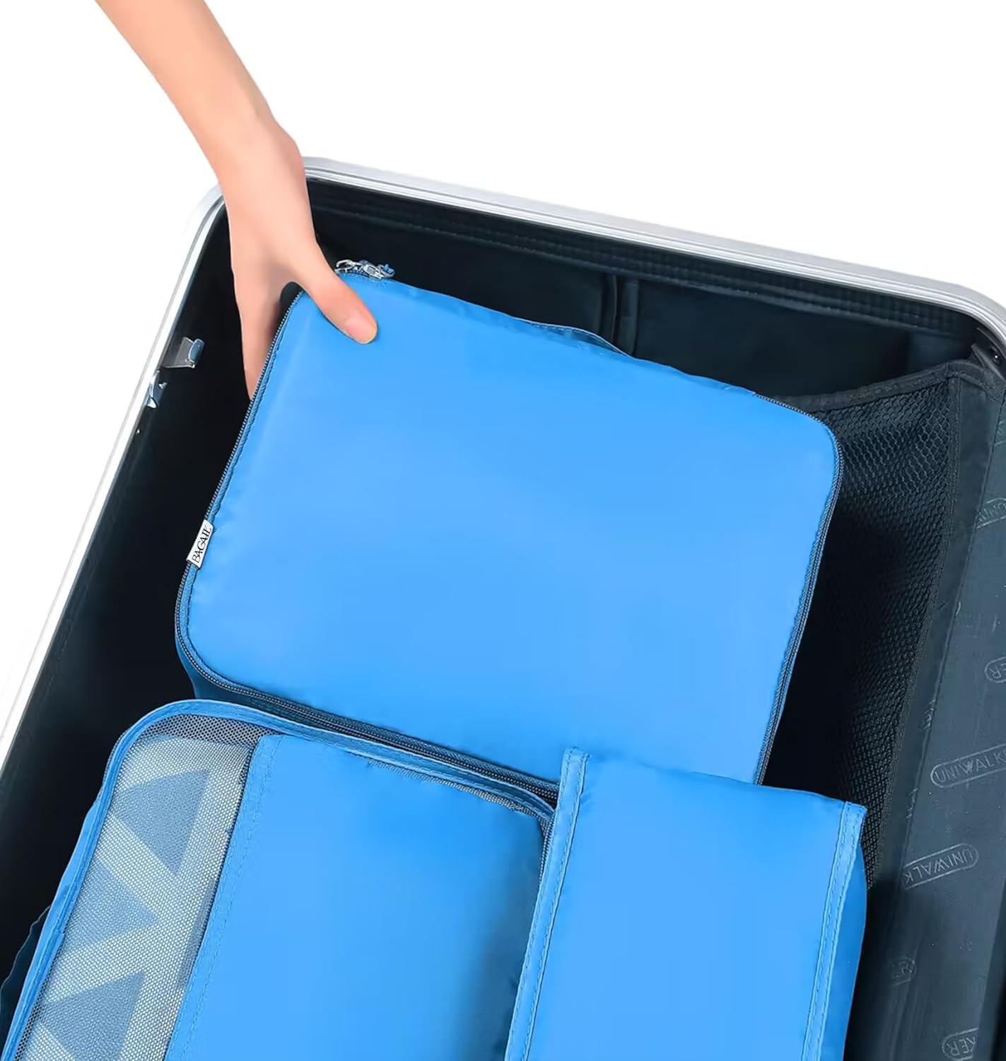 BAGAIL 8 Set Packing Cubes Luggage Organizer Bags for Travel Accessories-Cream