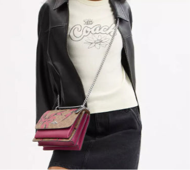 Coach Klare Crossbody/Shoulder Bag In Signature Canvas With Pink Bow Print