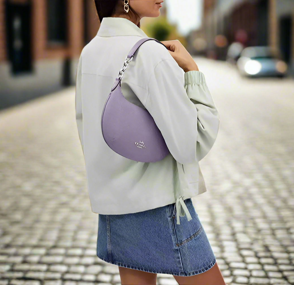 Coach Medium Payton Hobo Leather Handbag in Light Violet