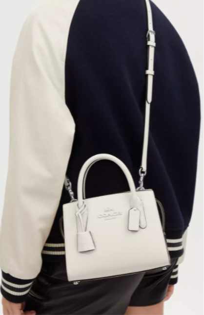 Coach Medium Andrea Carryall Crossbody Leather Bag In Chalk