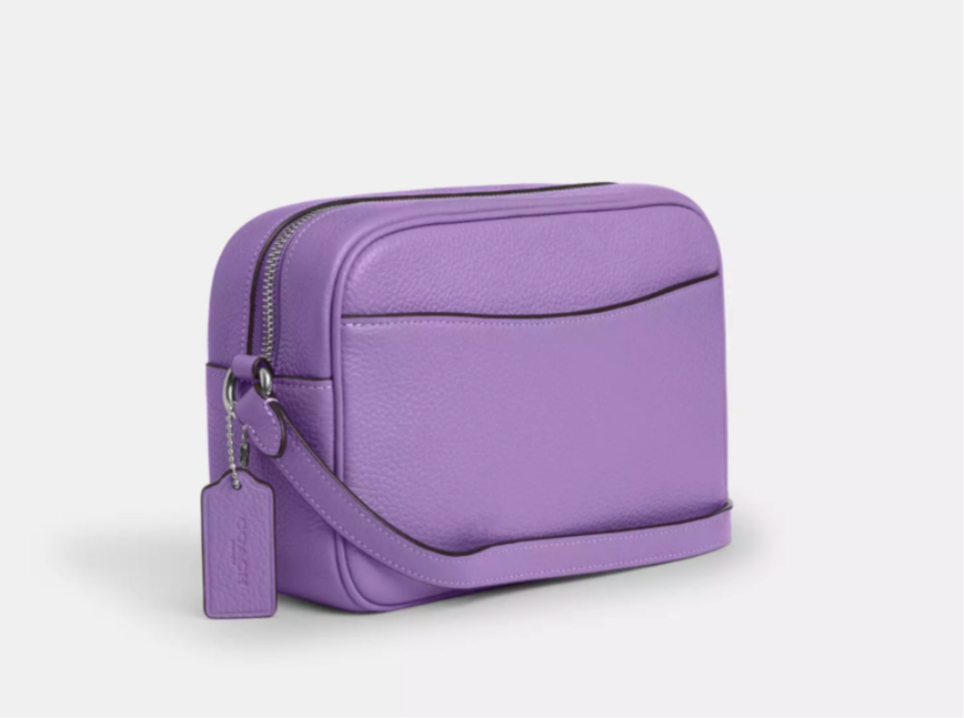 Coach Leather Jamie Camera Medium Crossbody bag In Silver/Iris