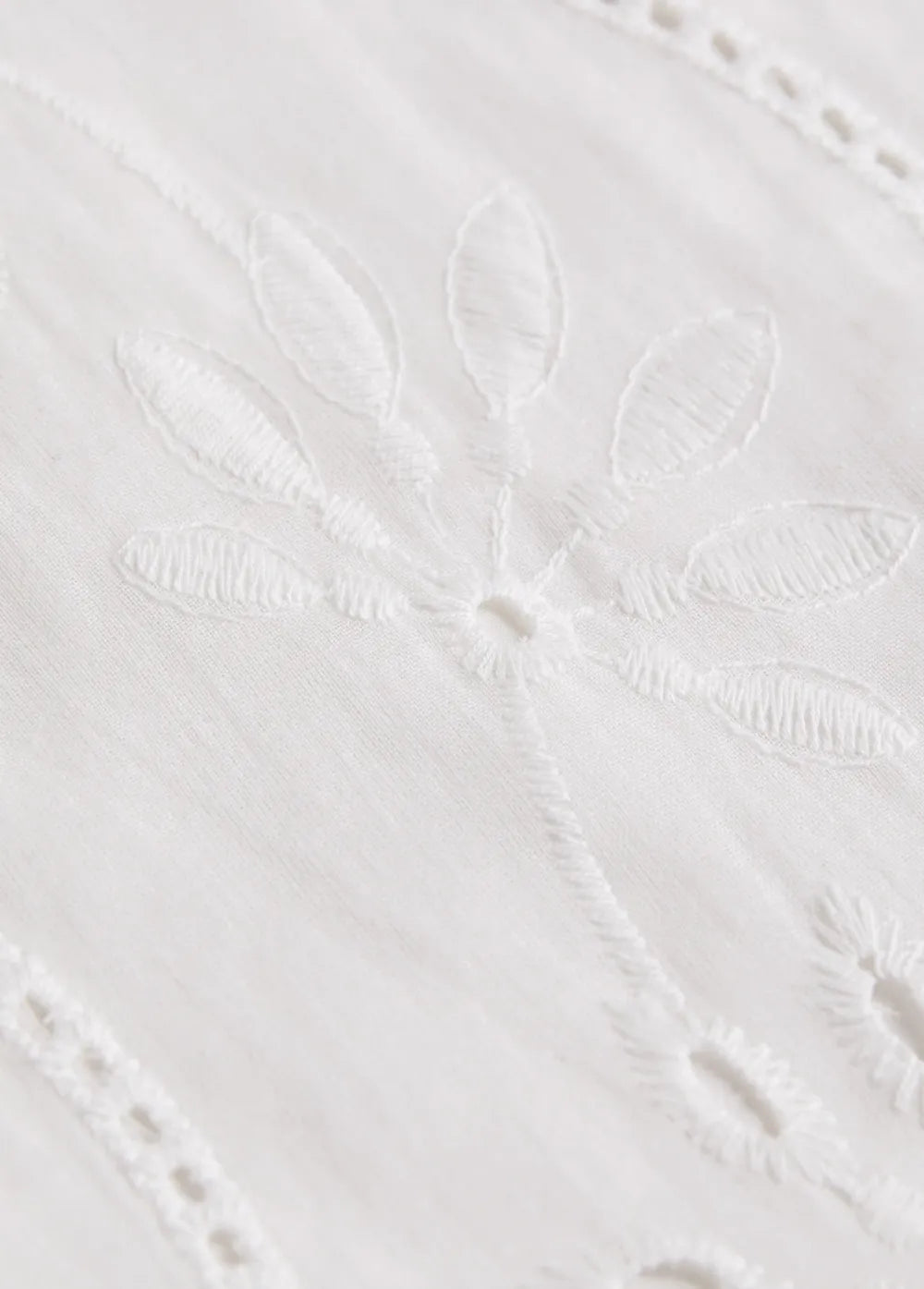 White Split Detail Long Sleeve Blouse