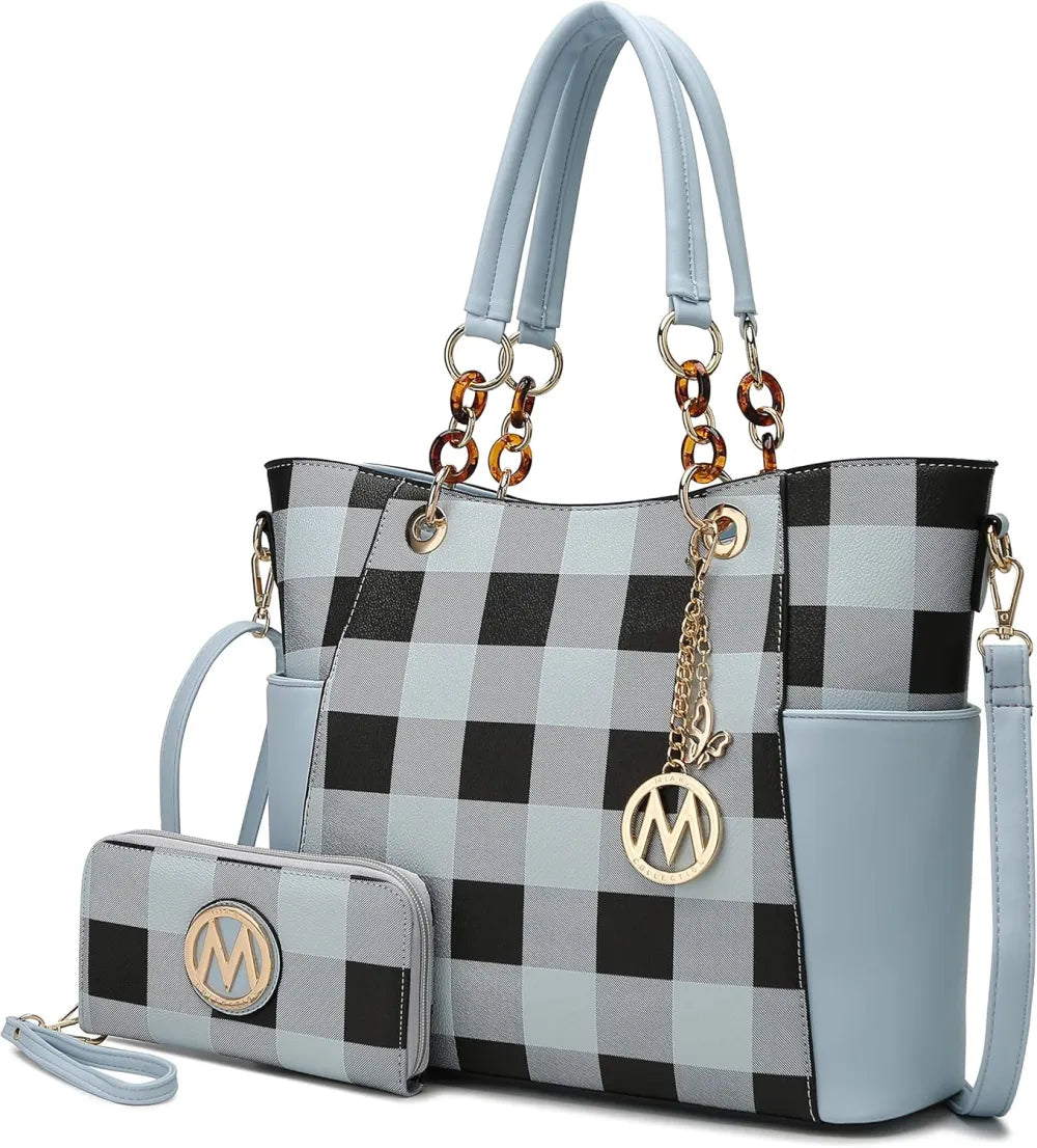 MKF Collection Tote Bag for Women, Handbag Set with Wallet-Top-Handle- Vegan Leather Purse