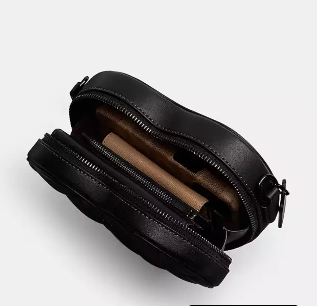 Coach Heart Crossbody Leather Bag With Quilting In Black
