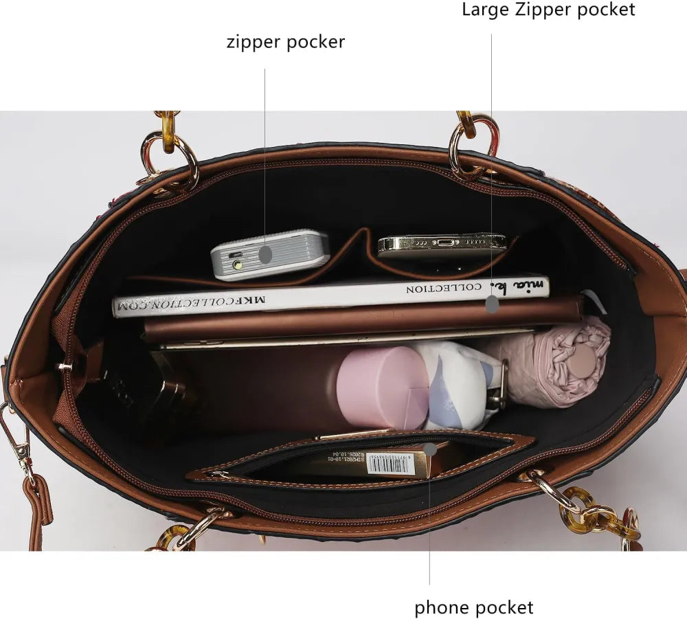 MKF Collection Tote Bag for Women, Handbag Set with Wallet-Top-Handle- Vegan Leather Purse