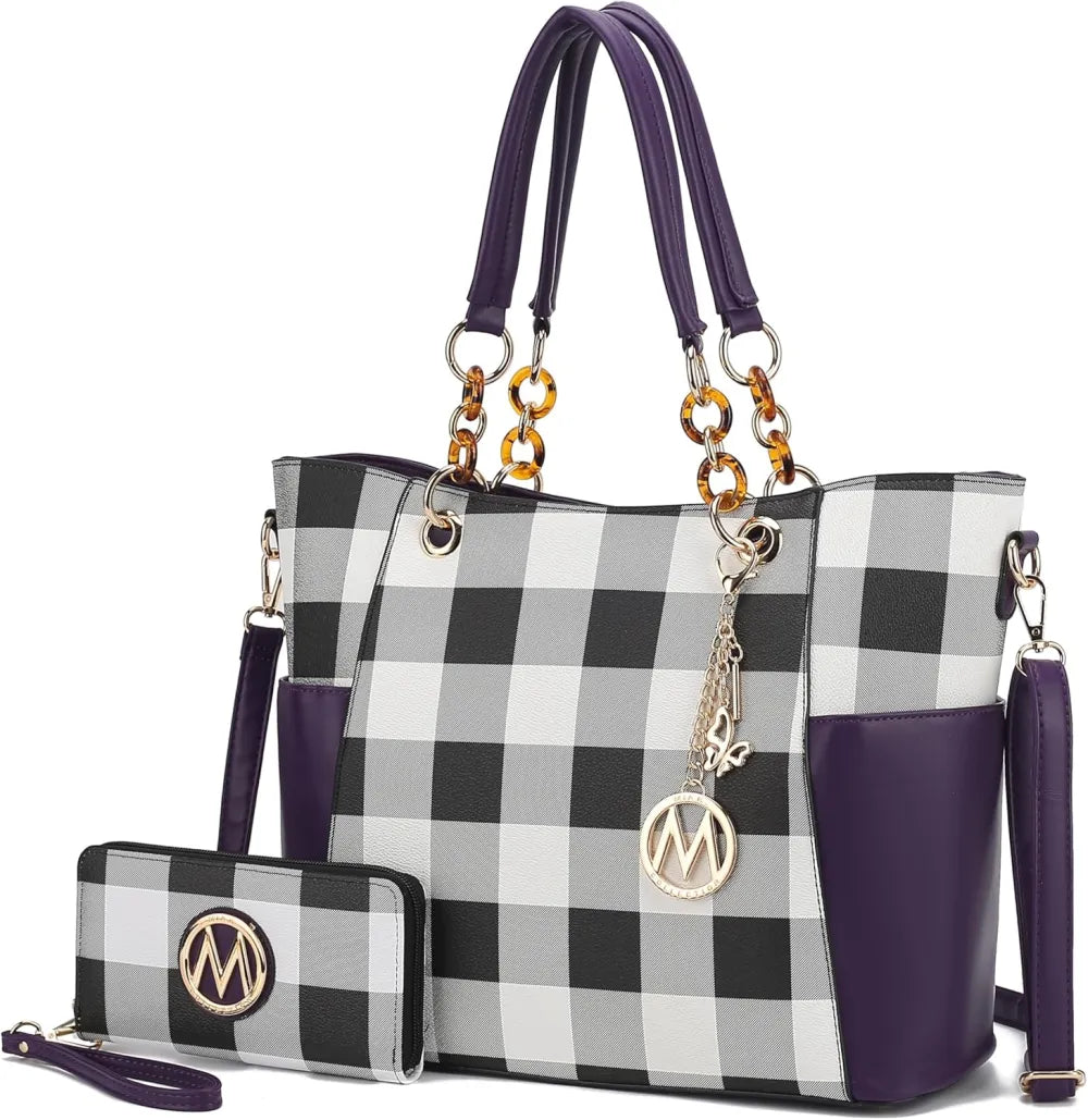 MKF Collection Tote Bag for Women, Handbag Set with Wallet-Top-Handle- Vegan Leather Purse