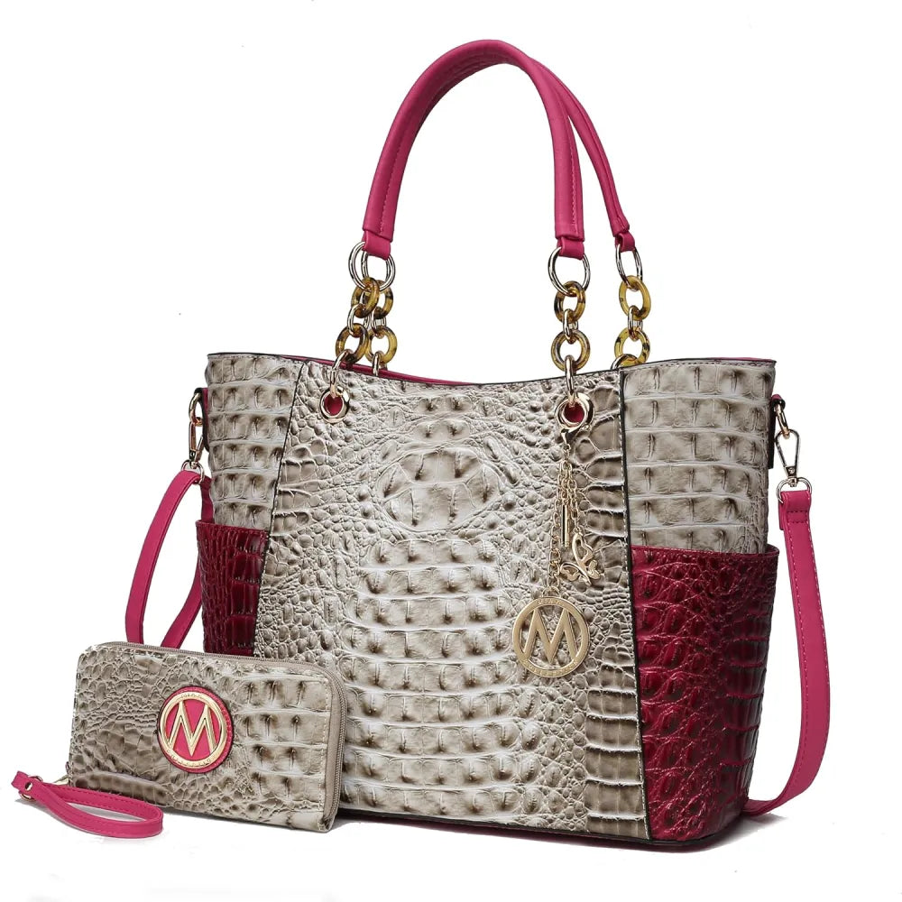 MKF Collection Tote Bag for Women, Handbag Set with Wallet-Top-Handle- Vegan Leather Purse