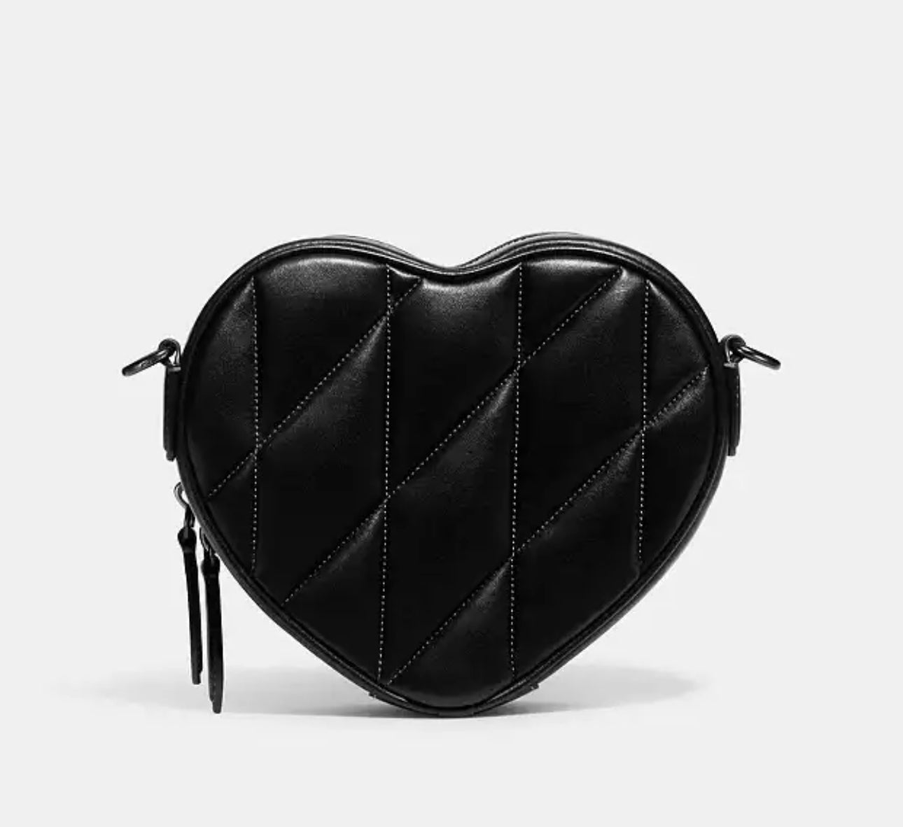 Coach Heart Crossbody Leather Bag With Quilting In Black