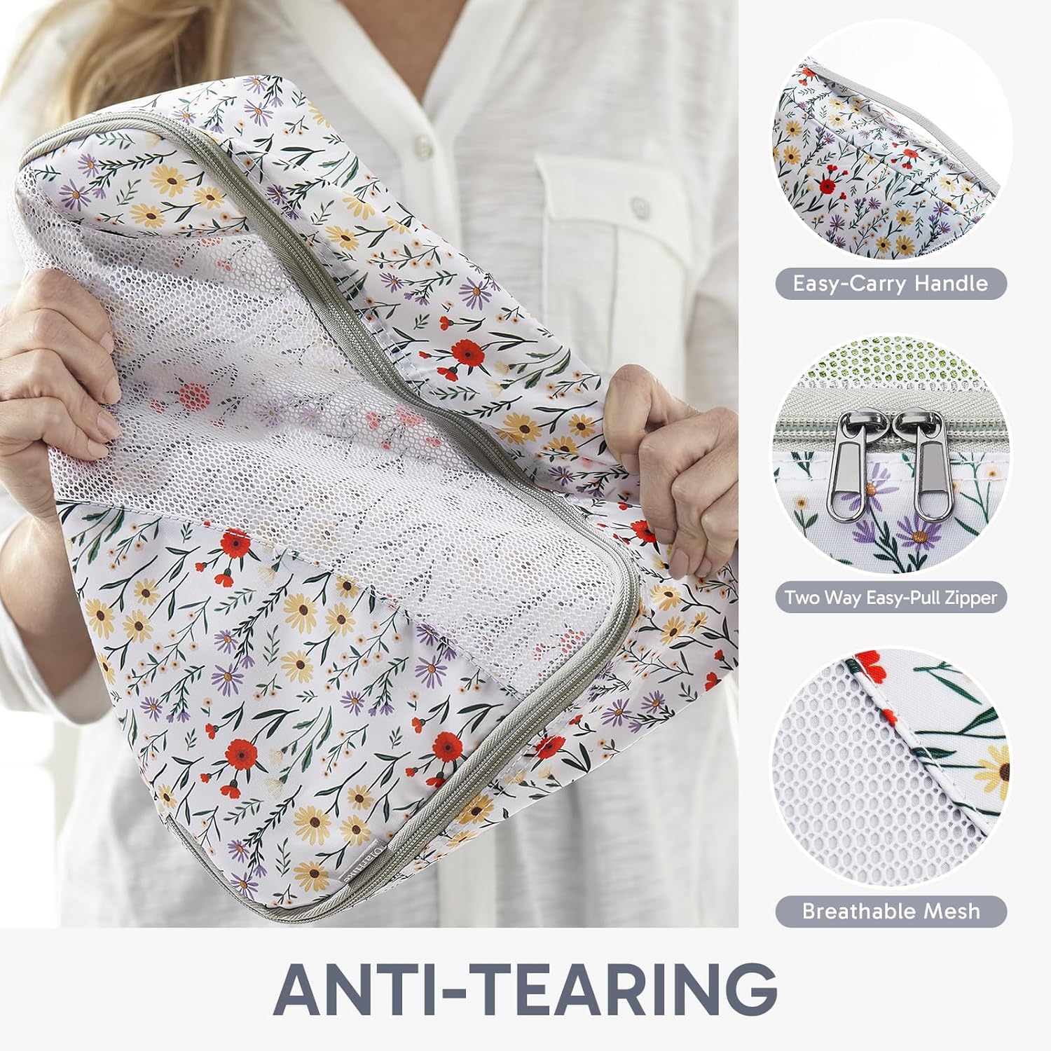 10 Set/8 Set Packing Cubes for Travel, Gifts for Women Mom,Anti-Tearing Suitcase Organizer for Luggage with Shoe & Hanging Toiletry Bag,OlarHike Vacation Essentials & Accessories for Cruise Ship,Cream