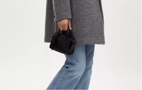 Coach Andrea Mini Carryall Top Handle Leather Bag In Black