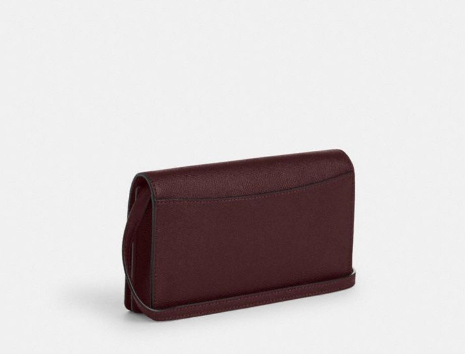 Coach Anna Foldover Clutch Crossbody Leather Handbag In Merlot