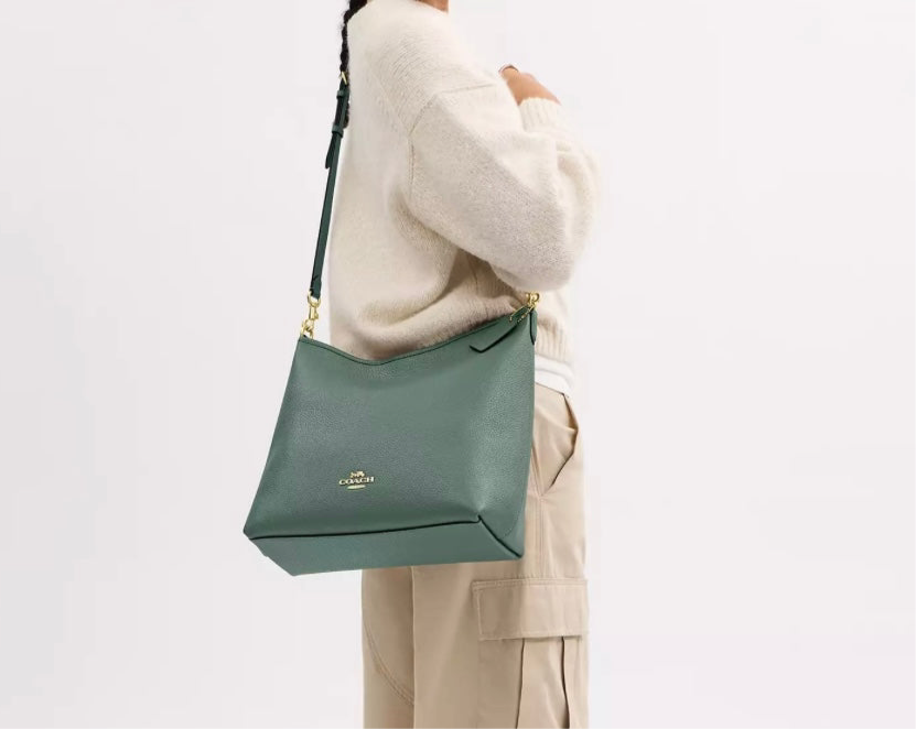 Coach Large Laurel Shoulder Bag in Gold/ Soft Green