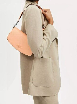 Coach Leather Medium Andrea Shoulder Bag In Faded Blush