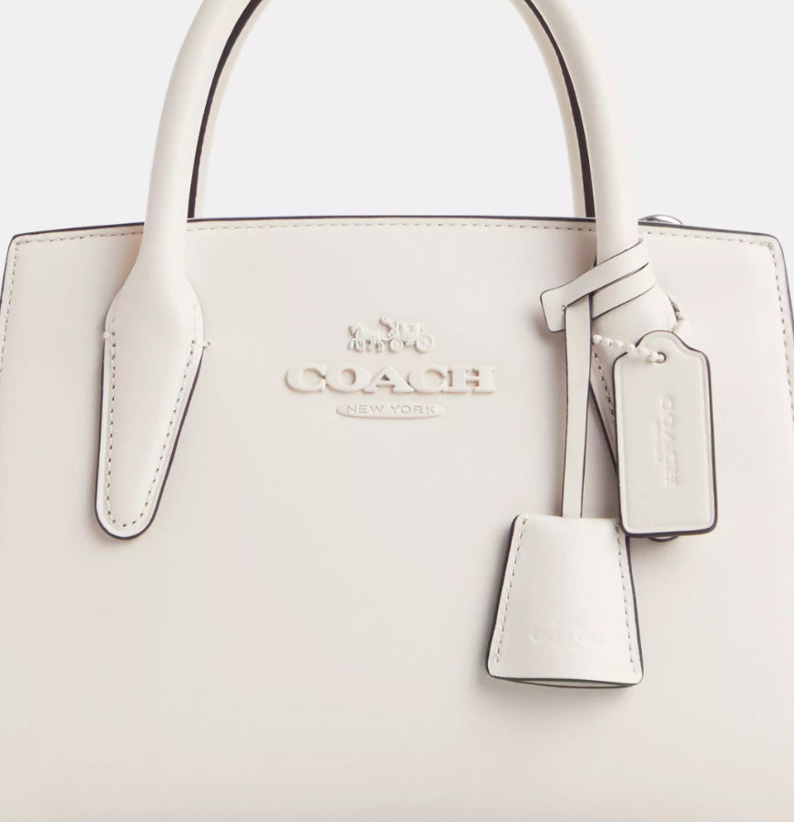 Coach Medium Andrea Carryall Crossbody Leather Bag In Chalk