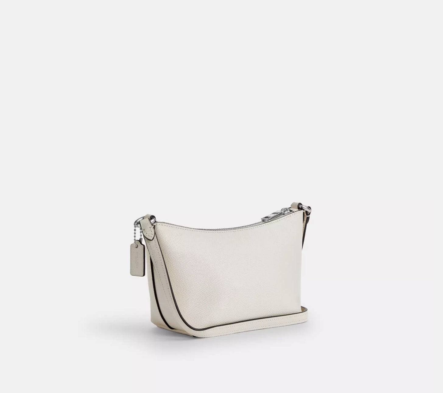 Coach Zip Top Leather Crossbody Bag In Chalk