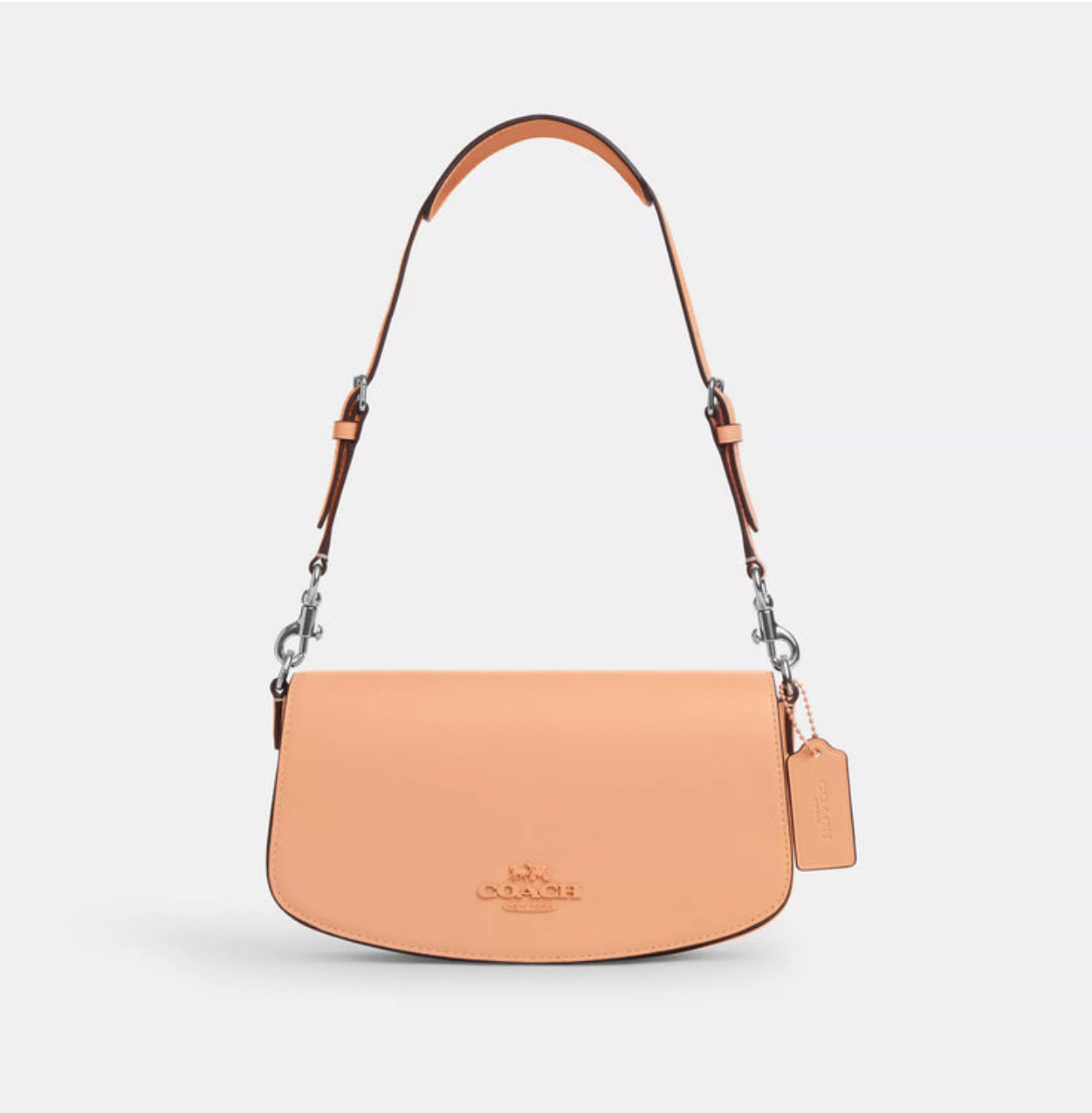 Coach Leather Medium Andrea Shoulder Bag In Faded Blush