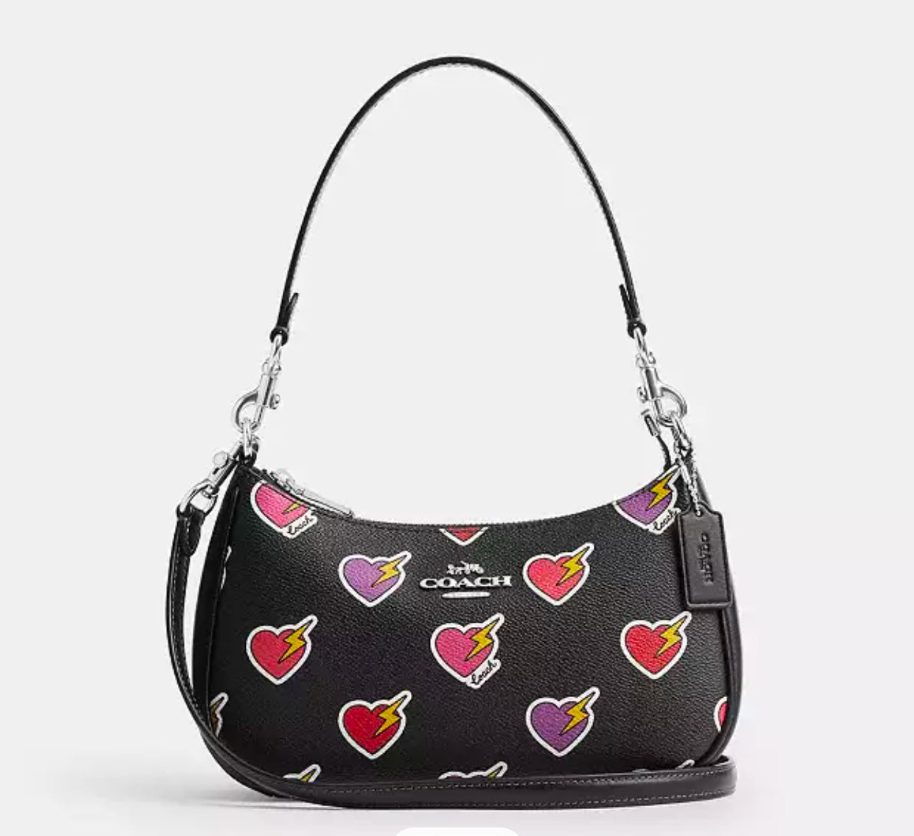 Coach Teri Shoulder Bag In Printed Coated Canvas & Smooth Leather