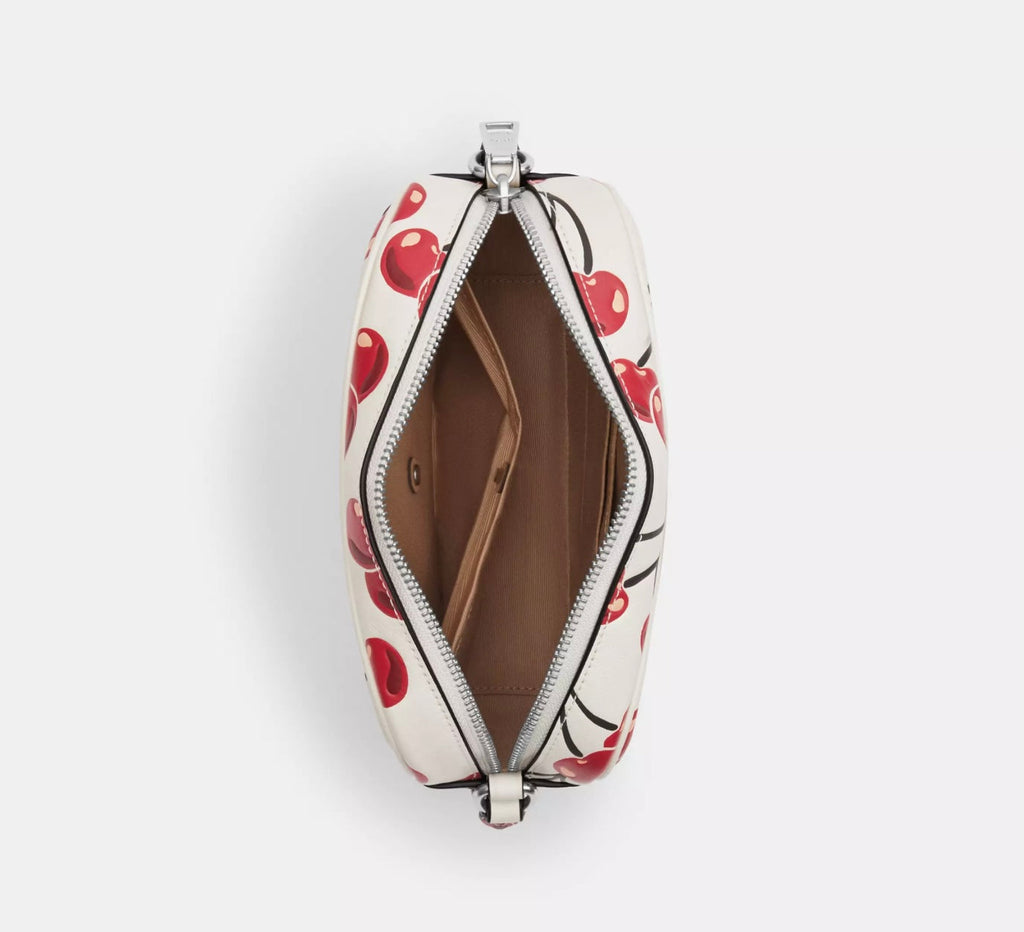 Coach Mini Jamie Camera Bag With Cherry Print In Chalk/Red
